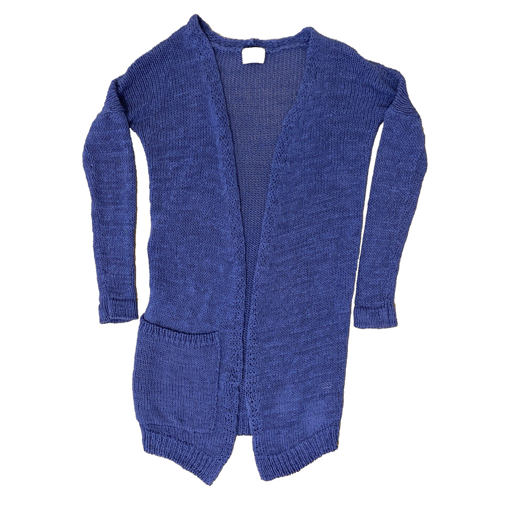 Humanoid Women’s‎ Open Knit Sweater Cardigan M Blue Italy Designer Quiet Luxury